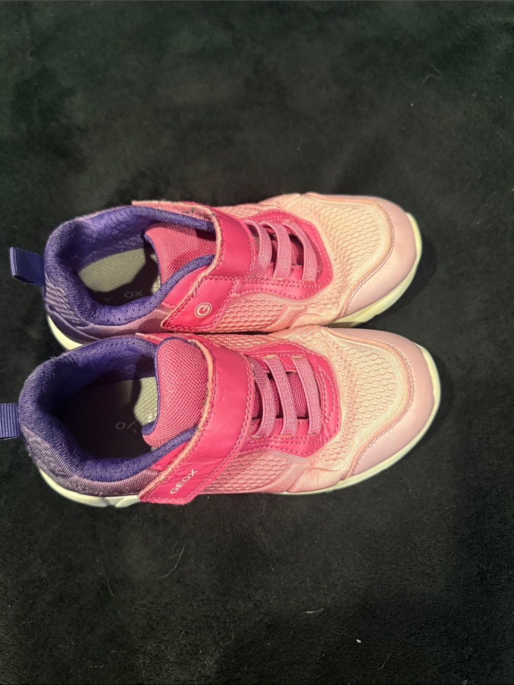 Geox Pink and Purple Girls' Hook-and-Loop Sneakers